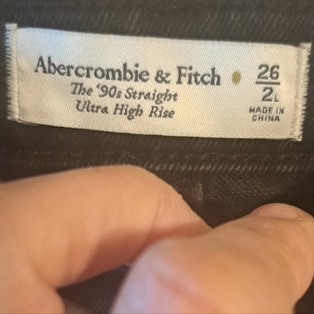 :🖤 Abercrombie & Fitch The ’90s Straight Ultra High Rise Jeans – SZ 26 (2) NWT - Picture 5 of 6